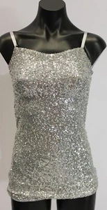 Sugar & Jade Girl's Zip Back Sequin Slip Dress EJ3 Silkworm Small (Size 8) - Picture 1 of 5