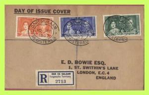 K.U.T. 1937 KGVI Coronation set on printed First Day Cover, Daresalaam - Picture 1 of 1