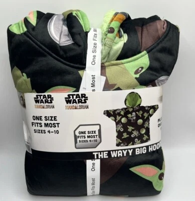 Cobertor com capuz tamanho grande Star Wars Baby Yoda tamanho grande para crianças tamanho único - Imagem 1 de 4