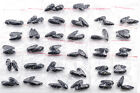 32 Pairs Black Onyx Carved Pear Teardrop Loose Stones w/ Drill Hole 27.0x10.5 mm
