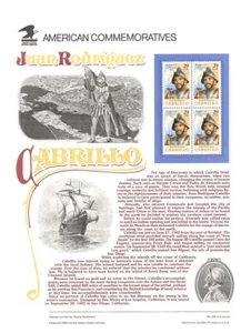 #394 29c Juan R. Cabraillo #2704 USPS Gedenkmarkentafel - Bild 1 von 1