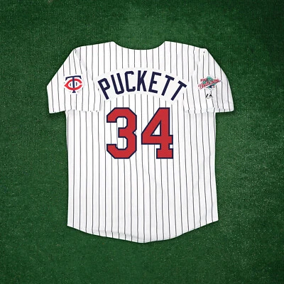 Kirby Puckett 1991 Minnesota Twins World Series Cooperstown Men's Home Jersey - Image 1 of 4