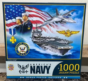 MasterPieces America's Navy Anchors Aweigh 1000 Piece Puzzle W/ Poster NEW - Picture 1 of 5