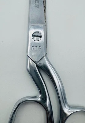 AWESOME SINGER COMPANY Bent Handle SCISSORS 7-1/4" INCH #608 BRAZIL VINTAGE - Image 1 of 4