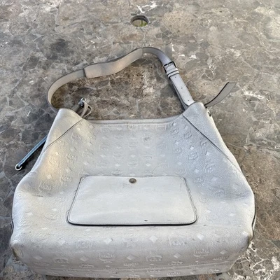 Bolsa de ombro Primo Distressed MCM Klara Ottomar cinza pomba - Imagem 1 de 4