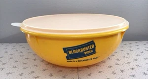 Vintage TUPPERWARE Large 12" Yellow BLOCKBUSTER Popcorn Bowl with Lid - Picture 1 of 4