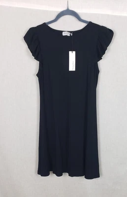 Vestido Michael Stars Mini MP Negro Manga Acampanada Tejido Acanalado Informal Sexy Fiesta Foto 1 de 4