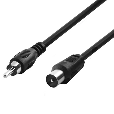 Coaxial Male to RCA Phono Male Lead 2m Coax Cable TV Console Gaming - Image 1 of 4