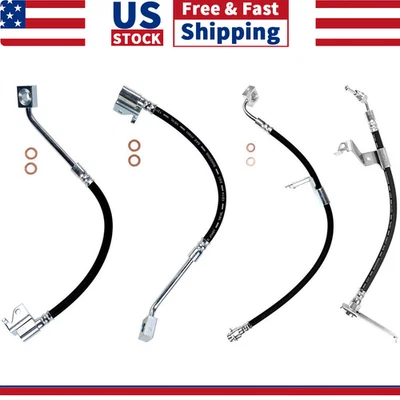 4pcs Front Rear Left & Right Brake Hose Brake Line For Dodge Stratus 2003-2006 - Image 1 of 4