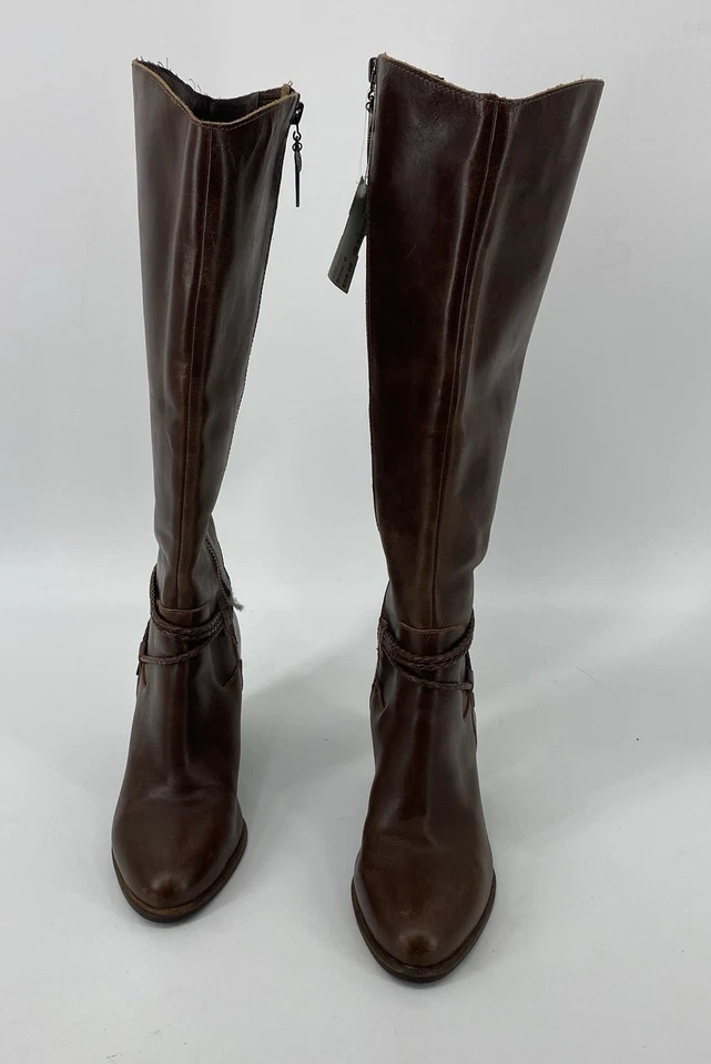 UGG Leather Preowned Brown  Knee High Zip Wedge Heel Boots Size 8 EUC - Image 1 of 4