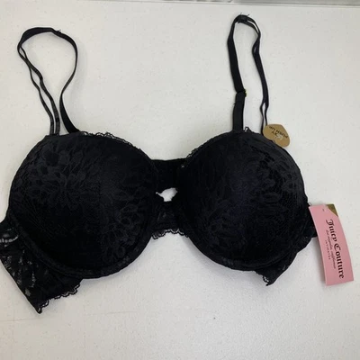 Nuevo con etiquetas Sujetador Push Up Sexy Juicy Couture para Mujer Talla 36B Negro Encaje Foto 1 de 4