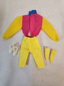 Vintage Tracksuit JACKET- Pink/ Yellow Capri Pants Sneakers & Socks - Picture 1 of 7