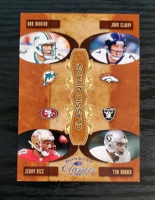2007 Classics Quads #CQ-6 Marino Elway Rice Brown /10 - Image 1 of 2