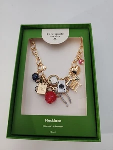 Kate Spade Target X New York gemischt Neuheit klobig Charm Halskette - Bild 1 von 5