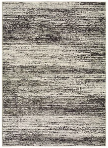 6x9 Sphinx Black Solid Striped Single-Color Area Rug 8037G - Aprx 6' 7" x 9' 6" - Picture 1 of 1