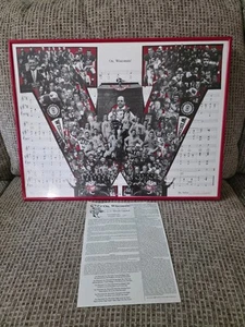 On Wisconsin U.W. Badgers Fight Song Football History NCAA Signed Print Framed - Picture 1 of 11