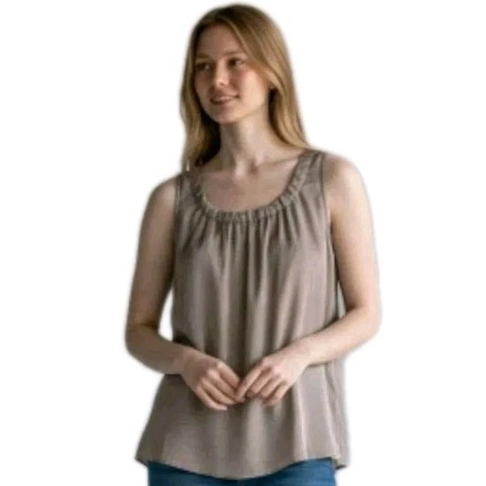 Blusa sin mangas Simply Vera Wang para mujer - Cami marrón concha talla XL Foto 1 de 4