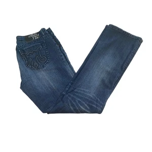 M Jeans INC Embellished Pocket Jeans Distressed Dark Wash Denim - Bild 1 von 9