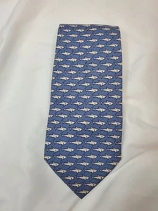 Vineyard Vines Martha's Vineyard Blue Shark Neck Tie 100% Silk Made In USA - Photo 1 sur 6