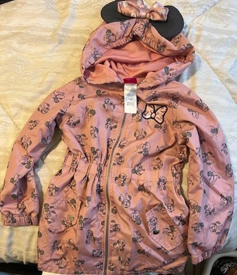 Chaqueta Disney Junior Minnie Mouse Niñas Talla 6X Rosa Cortavientos Orejas con Capucha Foto 1 de 4