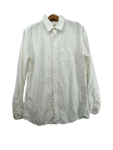 L.L. Bean Sz M Tall White 100% Linen Long Sleeve Button Shirt Slightly Fitted - Picture 1 of 9