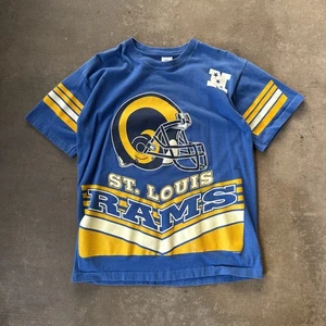 VINTAGE 1990’s St Louis Rams Salem Sportswear AOP Football Jersey Graphic Shirt  - Bild 1 von 4