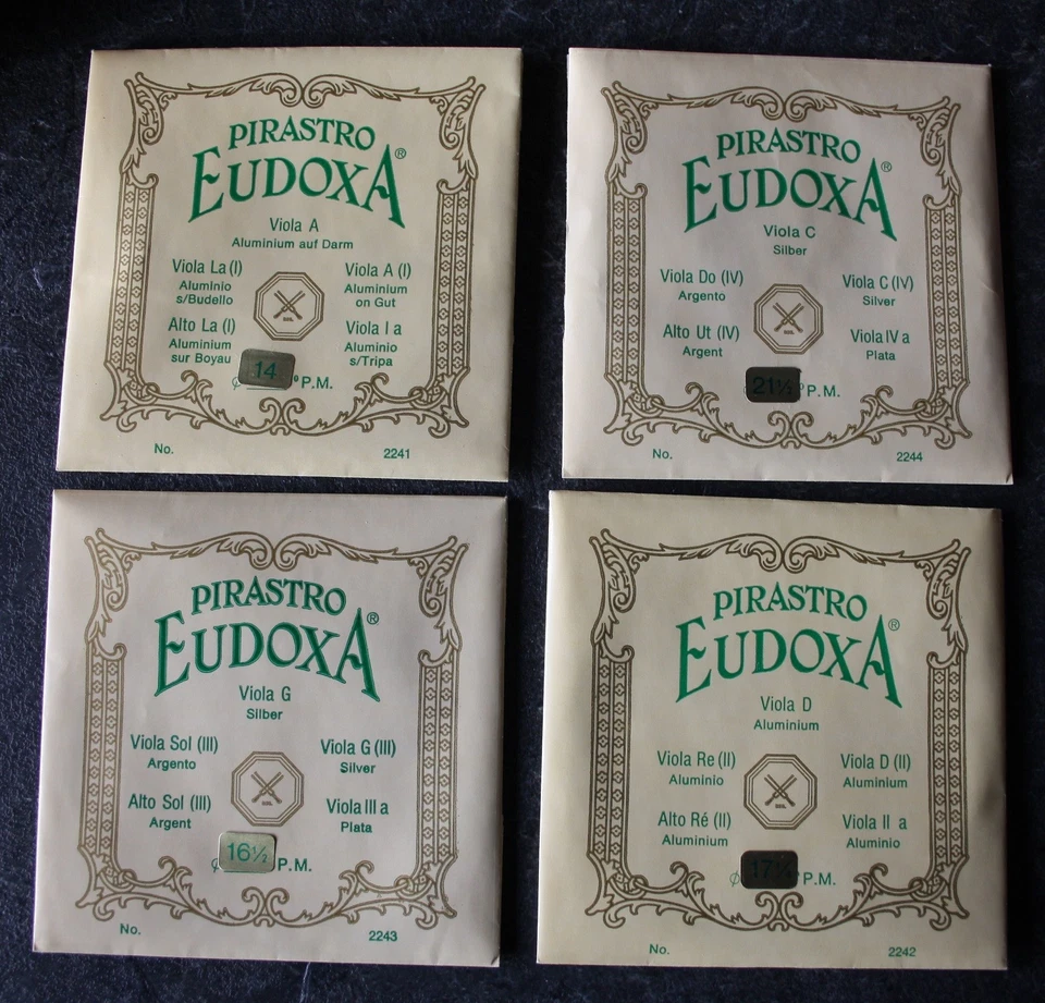 1 set corde Viola PIRASTRO Eudoxa, viola, come nuove, confezione originale (4) - Immagine 1 di 1