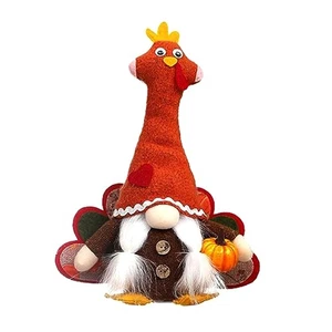 Fall Gnomes Plush, Handmade Thanksgiving Glowing Turkey Autumn Decorations3638 - Imagen 1 de 6