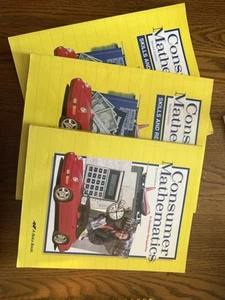 2 abeka consumer mathematics Student Books 2nd Edition Plus 1 Teachers Ed Book - Picture 1 of 2