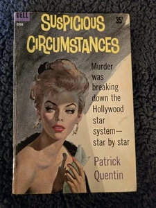 Suspicious Circumstances by Patrick Quentin, 1960 Dell PB, -VG, Nice B. Mcguire - Picture 1 of 2