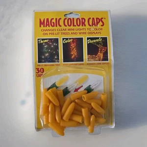 VTG NOS Magic Color Caps 30ct. Christmas Light Caps Yellow - Picture 1 of 2
