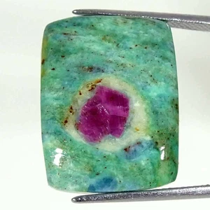 20.80Cts Natural Ruby in Fuchsite Cushion Cabochon Loose Gemstone 17x22x5mm - Picture 1 of 5