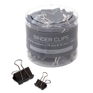 Binder Clips, Assorted Sizes, Small 3/4-Inch Width and 1/3-Inch Paper Holding... - Picture 1 of 3