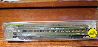 N Scale "US ARMY TROOP CARRIER" Observation Hospital Car New Model Power 88651 - Image 1 of 4