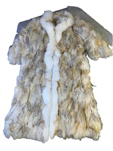 Cappotto Cappotto Pelliccia Coyote 50" Lungo M - Giacca Vintage Wild Luxury Spedizione Veloce Leggi - Foto 1 di 24