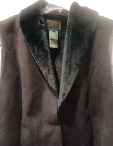 Vintage Ralph Lauren Damen schwarz Faux Sherpa Wildleder Weste Größe 2X - Bild 1 von 14