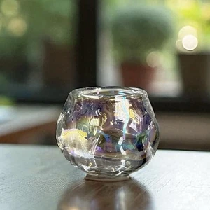 GORGEOUS Iridescent Crystal Votive Tea Light Candle Holder - Picture 1 of 11