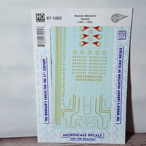 Western Maryland RR Diesellokomotiven 1947-54 HO Scale Microscale Decal 87-1005 - Bild 1 von 3
