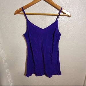 J Crew 100% Seide V-Ausschnitt Camisole Gr. XS lila blau indigo leise Luxus Minimalis - Bild 1 von 7