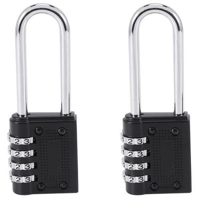 2 Pack Outdoor Combination Padlock Long Shackle Lock 6.5cm Shackle  4 Digit6312 - Image 1 of 4