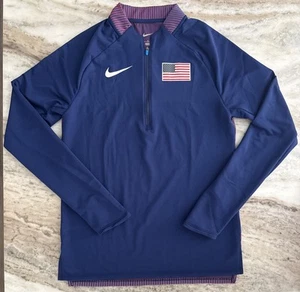 NWOT Nike Team USA Running Pro Elite 1/2 Zip Pullover Red Blue Men’s Small - Picture 1 of 6