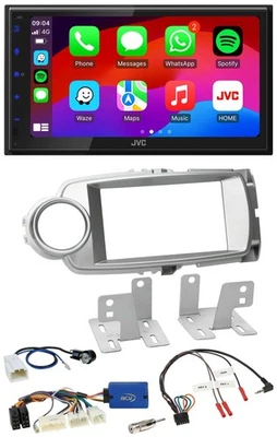 JVC Bluetooth 2DIN Lenkrad DAB USB Autoradio für Toyota Yaris 2011-2014 silber 2 - Bild 1 von 4