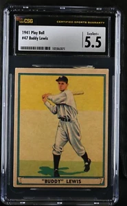 1941 Play Ball R336 #47 Buddy Lewis Washington Senators - CSG 5.5 Ex+ - Picture 1 of 2