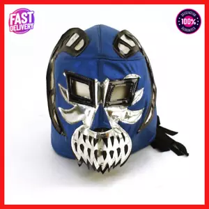 Luchador Mask - Ram With Moustache, Blue & Silver - Good Condition - Picture 1 of 6