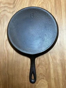 Lodge #6 Round Griddle Skillet Vintage Cast Iron - Picture 1 of 6