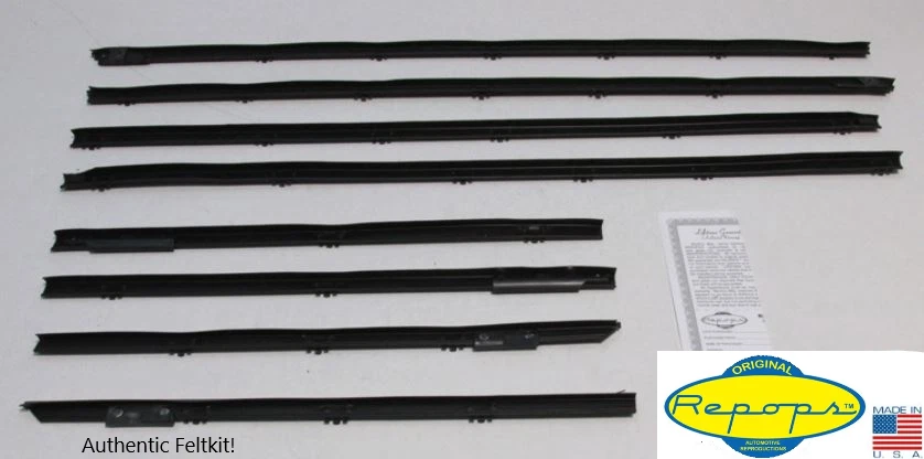 1964 Buick Skylark Convertible Door Window Felt Fuzzies Rubber Seal 8 Pc Kit Foto 1 de 1