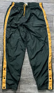 Vintage 90s Nike 1/4 Legs Black Snap Buttons Nylon Pants With Pockets Sz Large - Picture 1 of 9