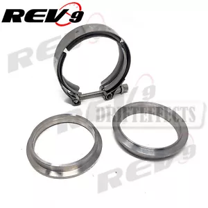 Rev9 2.5" V-BAND UNIVERSAL CLAMP FLANGE TURBO DOWNPIPE EXHAUST MILD STEEL 63.5MM - Picture 1 of 5