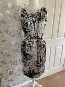 Fenn Wright Manson 100 % Seidenmuster ärmelloses Bleistiftkleid verziert gerruchtet - Bild 1 von 11