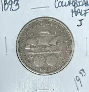 1893 MEDIO DÓLAR DE PLATA CONMEMORATIVO EXPO ~BONITA MONEDA~ REF#J - Imagen 1 de 2